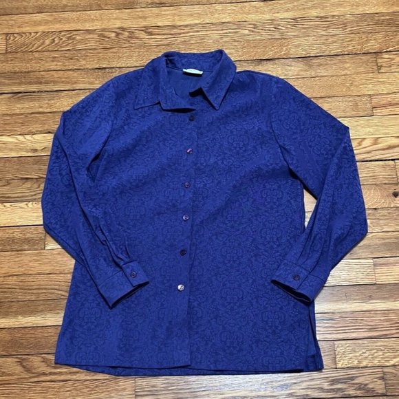 VINTAGE APPLESEED’S Women's Purple Button-Up Dress Shirt Size 12 - Picture 1 of 3